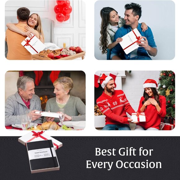 Lined Journal Notebook, 5.8 x 8.3 inch, A5 160 Lined Pages, Hardcover Leather - Picture 6 of 6